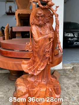 Đạt Ma Sư Tổ gỗ xá xị thơm  dịu kt 85cm 36cm 28cm 