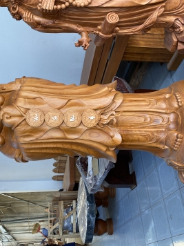 Di lạc chúc phúc gỗ Gõ Đỏ, kt 1m60