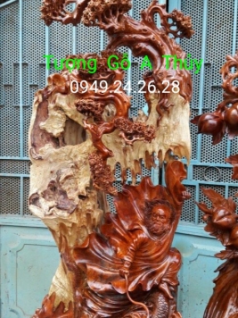 ĐẠT MA HÀN LONG ,  gỗ Hương Việt  ,  kt cao 132cm 