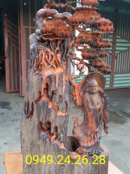 Đạt Ma gỗ Trắc . kt 61cm 30cm 16cm 