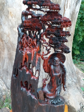 Đạt Ma gỗ Trắc .  tp trở về cố Hương . kt 58cm 30cm 16cm 