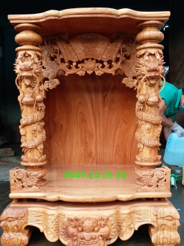 Bàn Tờ Ông Địa . gỗ gõ Đỏ . kt 117cm 89cm 89cm 