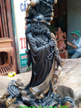 Đạt Ma Gỗ Mun Sừng Quý Hiếm.  . kt 105cm 50cm 30cm 