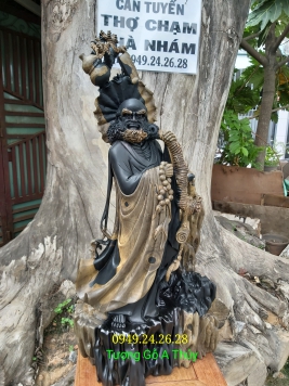 Đạt Ma gỗ Mun Sừng quy hiếm  . Kt 85cm 38cm 32cm 