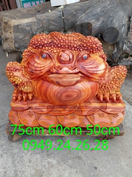 Cụ Cóc.... khủng...Đem tài lộc về cho gia chủ . Gỗ Hương đỏ . Kt 100cm 80cm 72cm ... 250kg