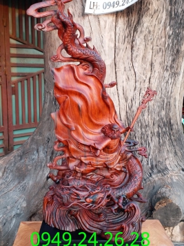 Đạt Ma Hàn Long  .. gỗ Trắc đỏ đen quý hiếm.  Kt 81cm 40cm 30cm  cả kỷ 91cm 