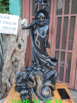 Đạt Ma gỗ Mun Sừng quy hiếm  . Kt 90cm 40cm 32cm 