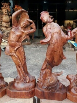 Tứ đại mỹ nhân - Gỗ Hương - 40cm x 14cm x 10cm