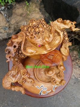 Cóc tài lộc gỗ Hương Việt 