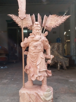 Quan Công Chấn Ải.... 100cm 40cm 28cm ...gỗ Hương đá 