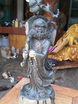 Đạt Ma gỗ Mun Sừng quy hiếm  . Kt 42cm 16cm 13cm 