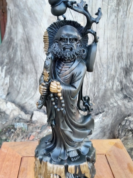 Đạt Ma gỗ Mun Sừng quy hiếm  . Kt 42cm 16cm 13cm 