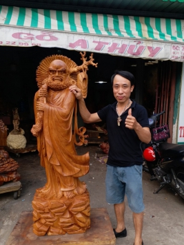 Đạt Ma Sư Tổ  . Gỗ gõ đỏ . 