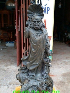 Tượng Đạt Ma gỗ mun sừng