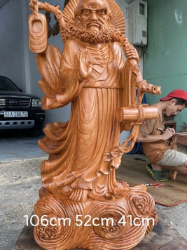 Đạt ma quá Hải gỗ gõ đỏ. Kt 106cm 52cm 41cm 