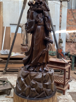 Đạt Ma Sư Tổ gỗ muồng cao 2m36