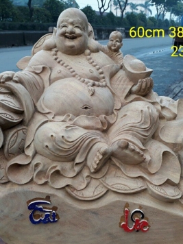 Di lặc ngồi tam phúc - Gỗ xá xị