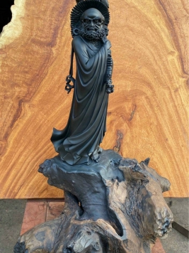 Đạt Ma gỗ Mun Sừng qúy hiếm  . Kt 69cm 46cm 36cm 