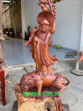 Đạt Ma Phục Hổ , gỗ Hương Việt  . Kt 138cm 66cm 60cm 