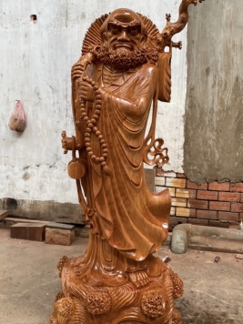 Đạt Ma Quá Hải gỗ gõ đỏ. Kt : 173cm 66cm 50cm 