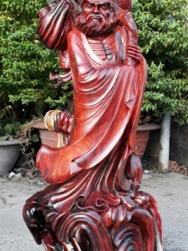 Đạt ma quá hải - Gỗ trác - 80cm x 30cm x 28cm