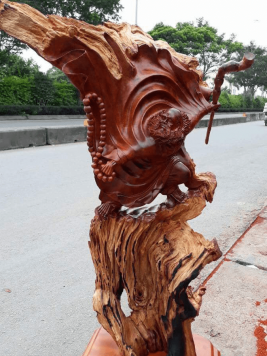 Tượng Đạt Ma - Gỗ Hương 110cm x 56cm x 30cm