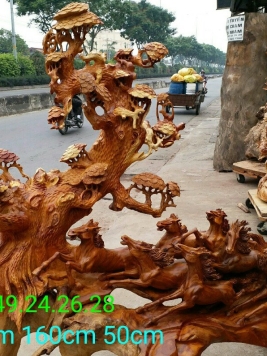 Mã đáo thành công - Gỗ Hương - 172cm x 160cm x 50cm