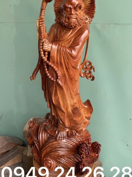 Đạt Ma Quá Hải . Gỗ Hương Việt. Kt : 89cm 38cm 28cm 