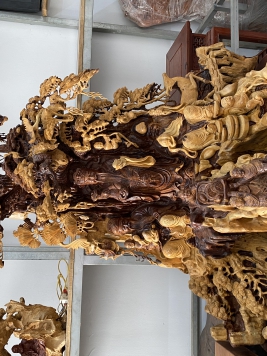 Phúc Lộc Thọ gỗ Cẩm . Kt : 126cm 116cm 70cm 