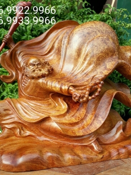 Đạt ma để bàn - gỗ nu hương - 35cm x 33cm x 17cm