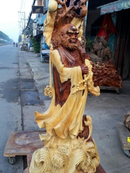 Đạt ma sư tổ - gỗ cẩm - 110cm x 46cm x 32cm