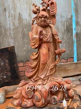 Đạt Ma Sư Tổ gỗ hương việt . Kt 126cm 68cm 40cm 