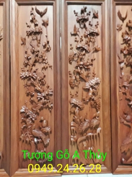 Tứ Quý gỗ Cẩm - 117cm x 32cm x 4cm