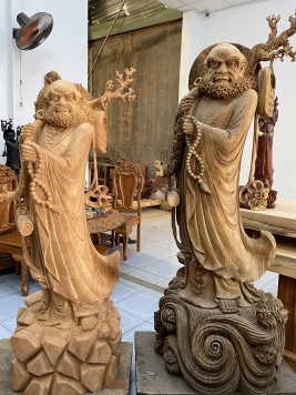 Tp đạt ma gỗ gõ đỏ cao 2m và 1m6 khách đặt