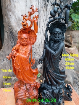 Hai tp Đạt Ma Quá Hải...Gỗ quý hiếm.  Kt trên hình 