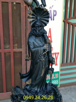 Đạt Ma Gỗ Mun Sừng Quý Hiếm.  Kt 96cm 42cm 30cm 