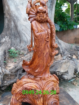 Đạt Ma  gỗ Cẩm  . Kt 105cm 45cm 40cm 