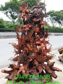 Tứ Linh gỗ Trắc.  Tp đáng sưu tầm.  Kt 162cm 118cm 36cm 