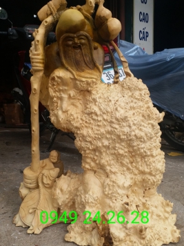 Cụ Thọ gỗ nu Hương Giáng.  Kt 80cm 58cm 24cm 