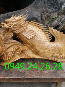 CÁ CHÉP HÓA RỒNG...Gỗ  Xá Xị... mùi thơm nhẹ kt 100cm 48cm 38cm