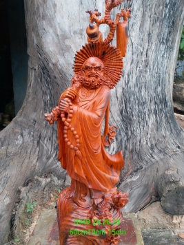 Đạt Ma Sư Tổ gỗ Trắc  .kt 60cm 19cm 15cm 