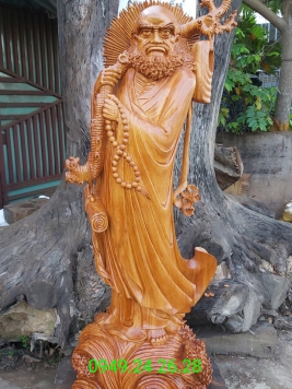 Đạt Ma Quá Hải...Gỗ gỗ đỏ...kt 165cm 56cm 42cm 