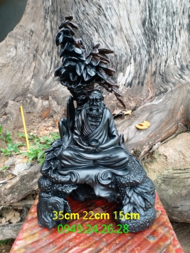 Đạt Ma gỗ Mun Sừng quy hiếm  . Kt 35cm 22cm 15cm 