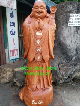 DI LẠC CHÚC PHÚC...GỖ HƯƠNG ĐÁ.  KT 160cm 58cm 58cm 