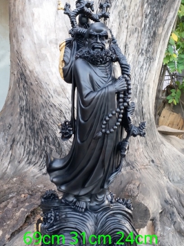 Đạt Ma gỗ Mun Sừng quy hiếm  . Kt 69cm 31cm 24cm 