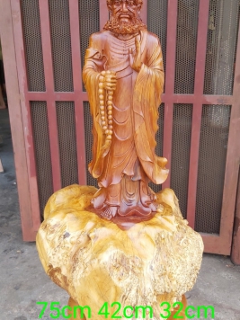 Đạt Ma niệm phật.  Gỗ Nữ Hương  . Kt 75cm 42cm 32cm 