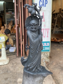 Đạt Ma gỗ Mun Sừng quý hiếm.  Cao 116cm 