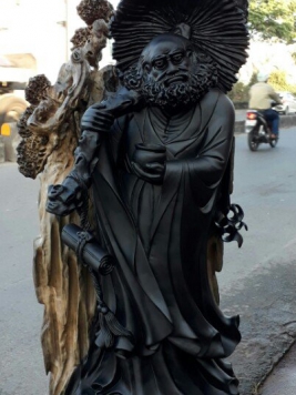 Đạt ma - Gỗ mun - 86cm x 20cm x 26cm