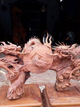 Song long quấn tiền - Gỗ hương