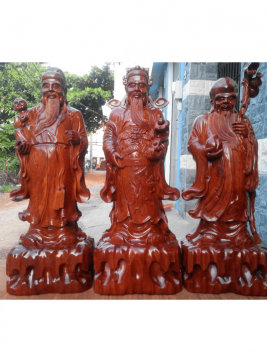 Phúc - Lộc - Thọ Gỗ cẩm cao 61cm